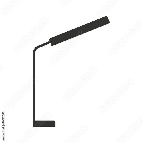 Vector isolated illustration with black icon of office phyto lamp. Light UV eqipment to grow micro greens and plant at home. Fito bulb is good tool to illuminate flower in winter photo