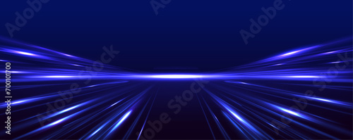 Vector swirl trail effect. Panoramic high speed technology concept, light abstract background. Abstract background rotational border lines.	 photo