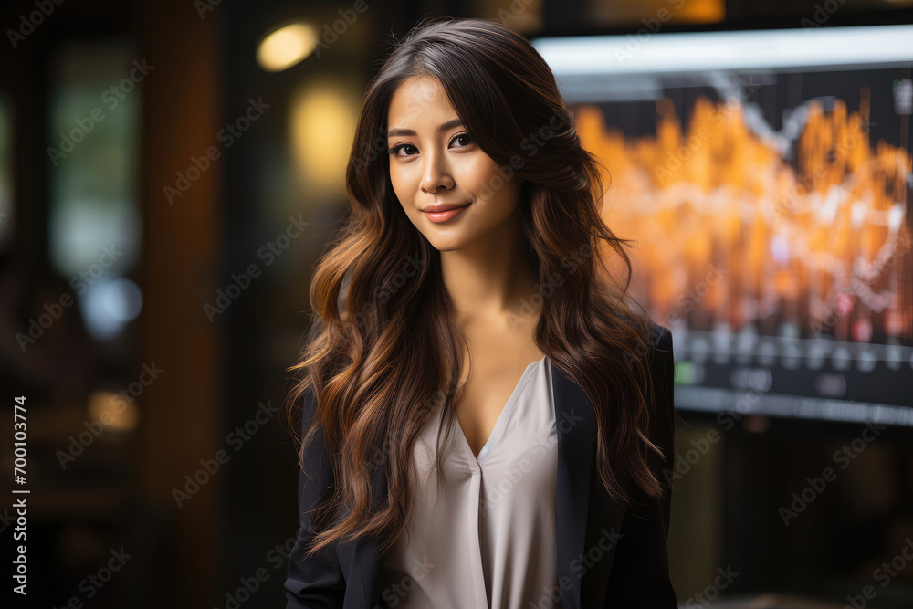 Generative AI image of a Professional Woman with Finance Background Generative AI image of a Professional Woman with Finance Background