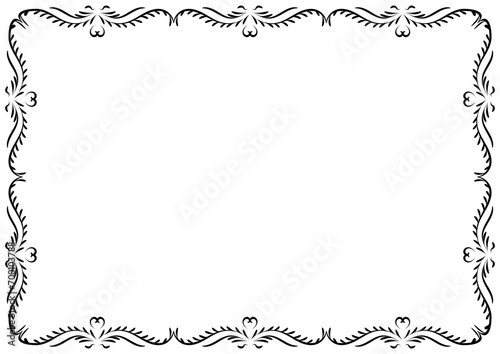 Classic frame and border element. Ornate vintage ornament vector isolated on white background. Decorative line for frame, page, template, poster, new year greeting card, invitation.