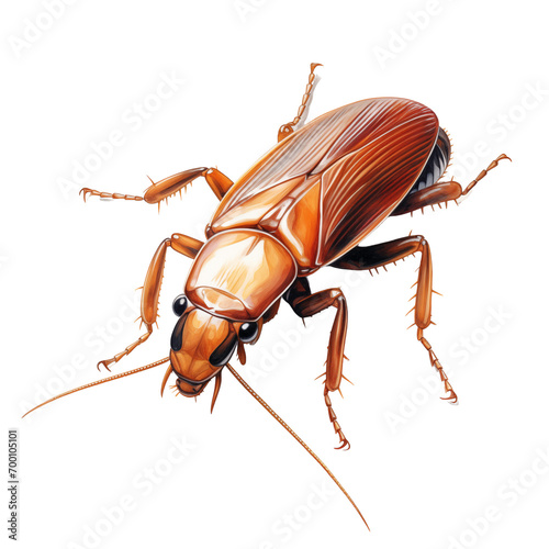 cockroach isolated on white