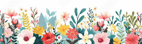 Fototapeta Naklejka Na Ścianę i Meble -  Floral banner vector illustration with blank white space
