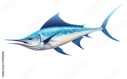 a blue fish with a long fin