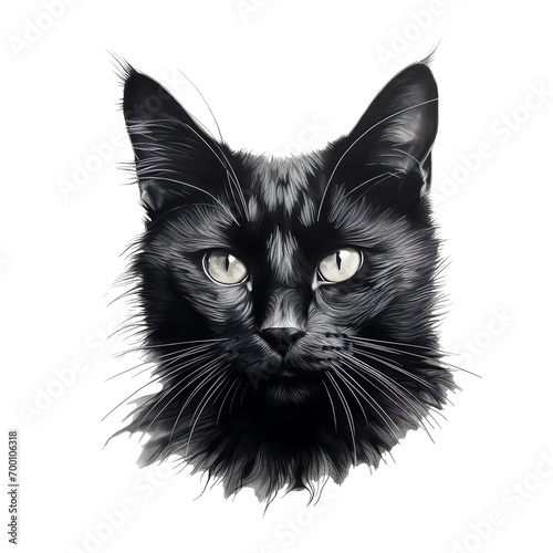 a black cat with long whiskers