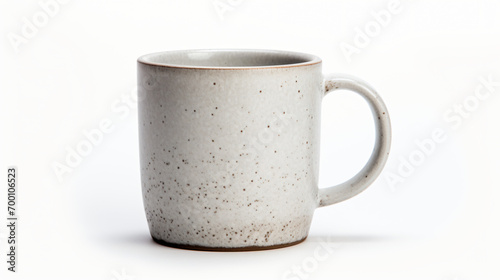 Grey ceramic mug isolating hot chocolate on a white background photo