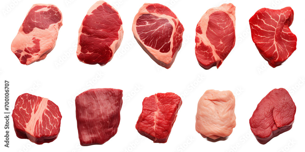 a group of raw meat a group of raw meat