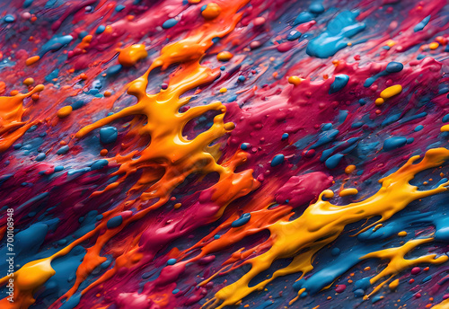 Vibrant Paint Splashes and Swirls on Canvas