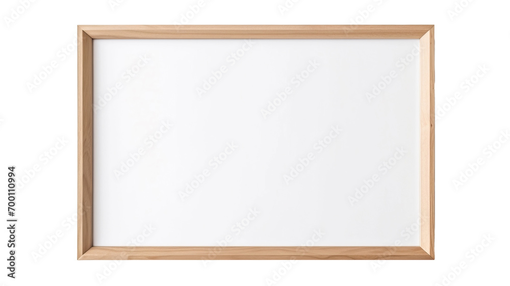 Empty wooden frame on white background, mockup, minimalist Empty wooden frame on white background, mockup, minimalist