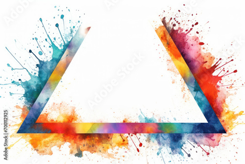 abstract triangular watercolor background with splashes