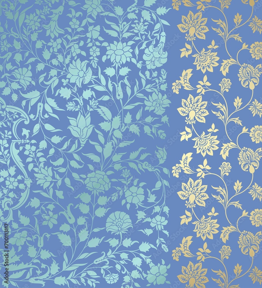 Fototapeta premium wedding card design, traditional paisley floral pattern , royal India 