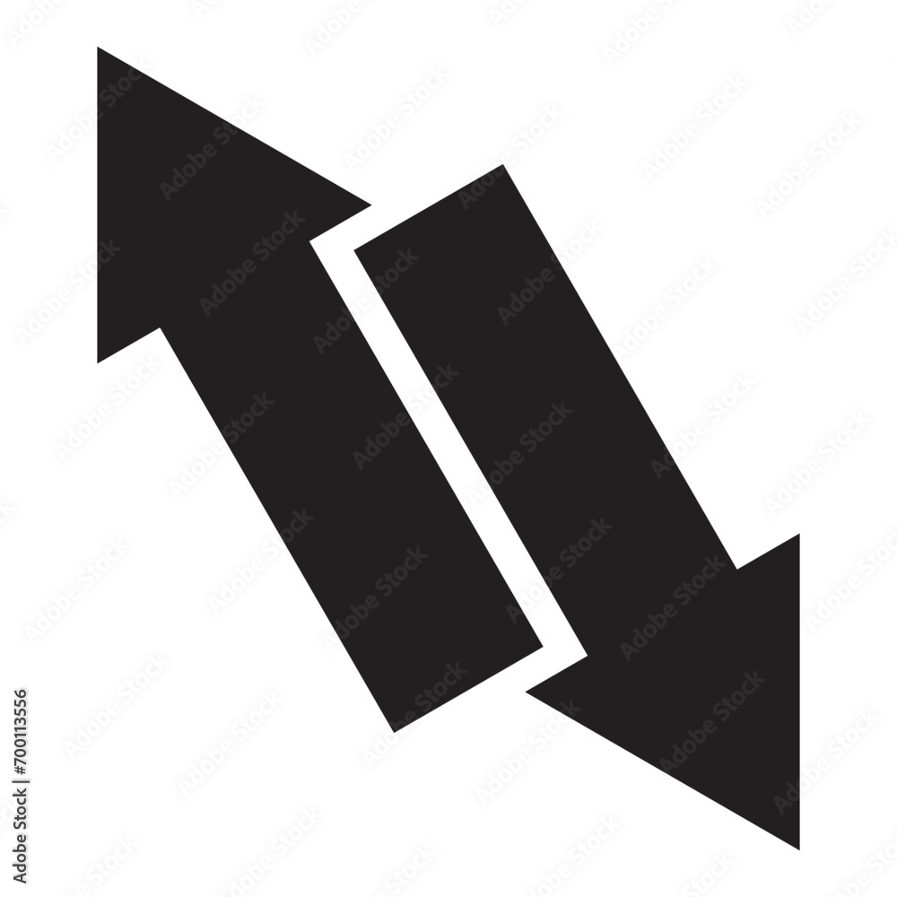 Fototapeta premium Black horizontal dual arrow icon. Expand tool icon. Way direction icon, Two way traffic sign. Arrow symbol for mobile concept and web design. Street director arrow icon.