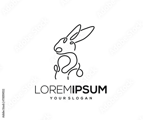 Rabbit Animal, Hand Drawn Logo Design Vector © arif purnomo