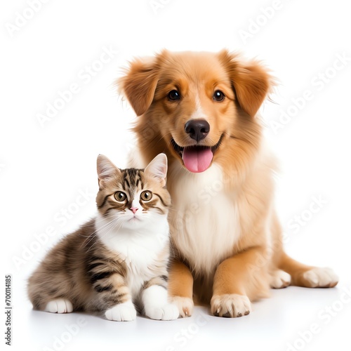 a dog and cat sitting together