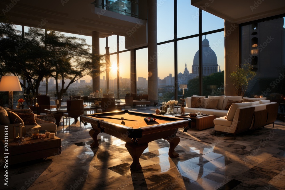 Fototapeta premium modern billiards club room decoration inspiration ideas