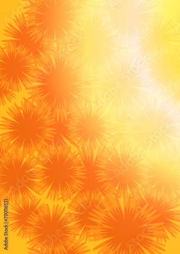 a blooming meadow illuminated by the bright sun. red flowers on a yellow background. abstract vector illustration. colorful vertical decorative cover. a4. postcard and phone design.