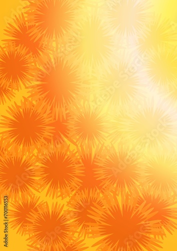 a blooming meadow illuminated by the bright sun. red flowers on a yellow background. abstract vector illustration. colorful vertical decorative cover. a4. postcard and phone design.