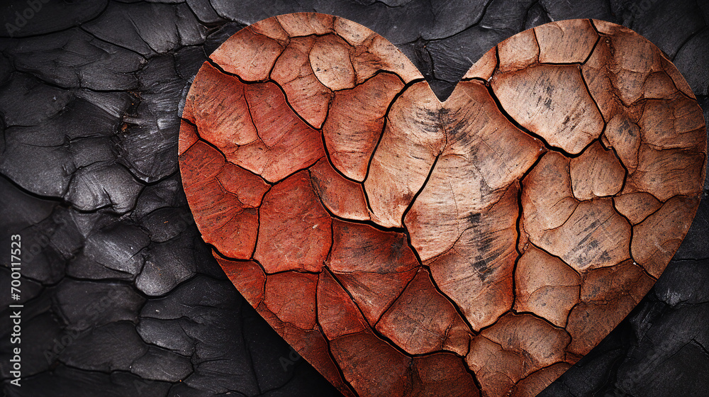 heart shaped wood texture - obrazy, fototapety, plakaty 