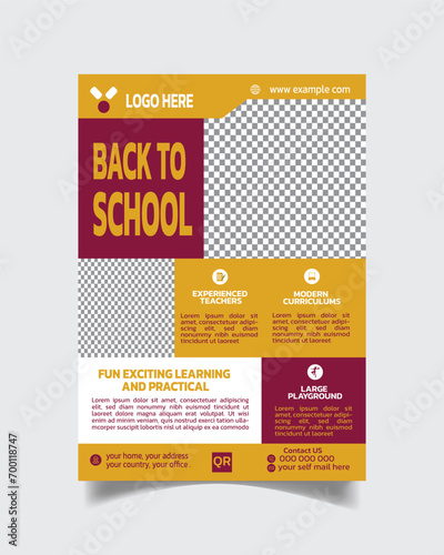  Back To School Modern Flyer and  Creative School Poster Admission Brochure Vector File 