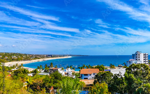 Beautiful city seascape landscape natural panorama view Puerto Escondido Mexico. © arkadijschell