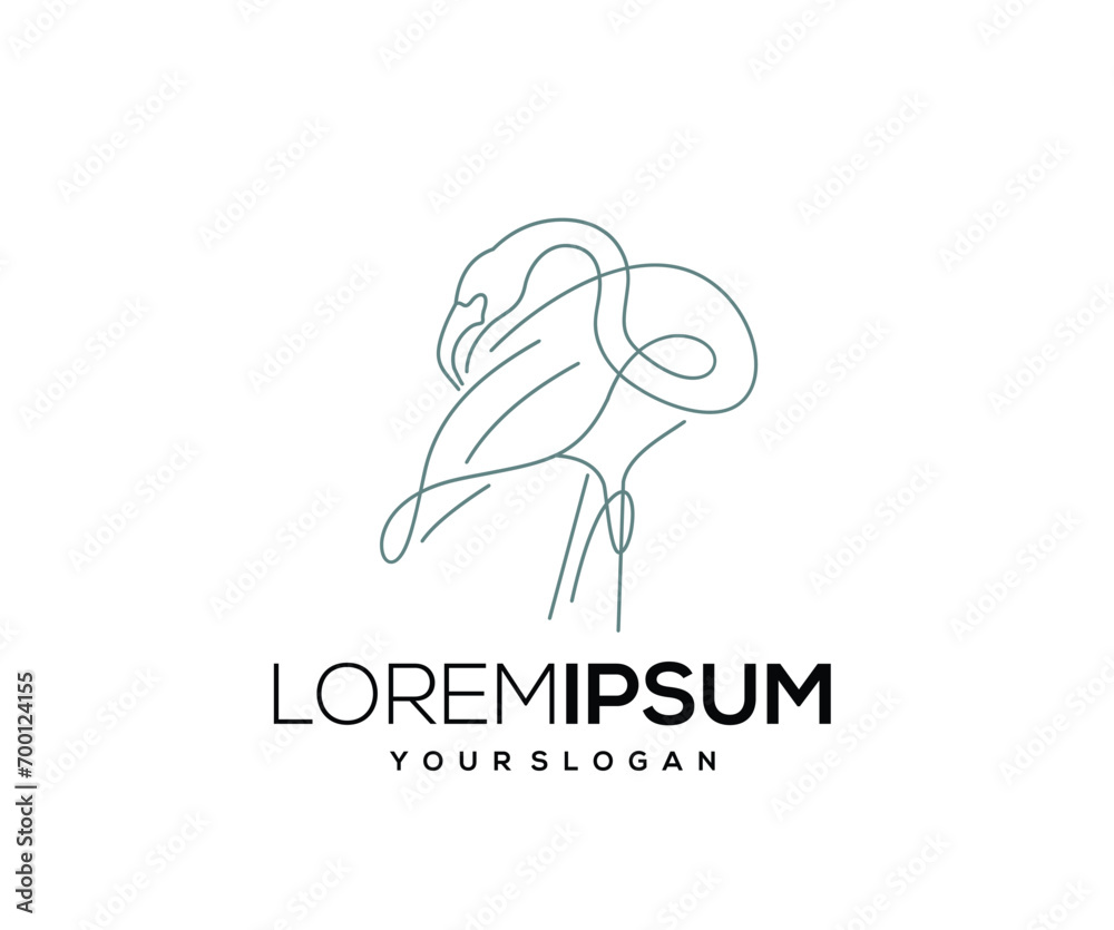 Flamingo Animal Icon Hand Drawn Logo Design Vector Flamingo Animal Icon Hand Drawn Logo Design Vector