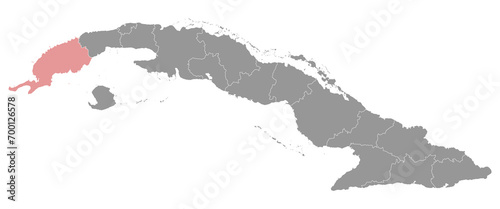Pinar del Rio province map, administrative division of Cuba. Vector illustration.