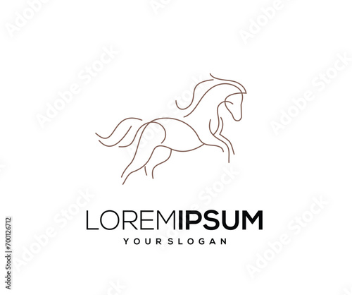 Horse Animal Icon  Hand Drawn Logo Design Vector