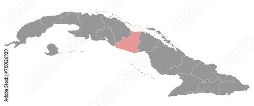 Sancti Spiritus province map, administrative division of Cuba. Vector illustration.