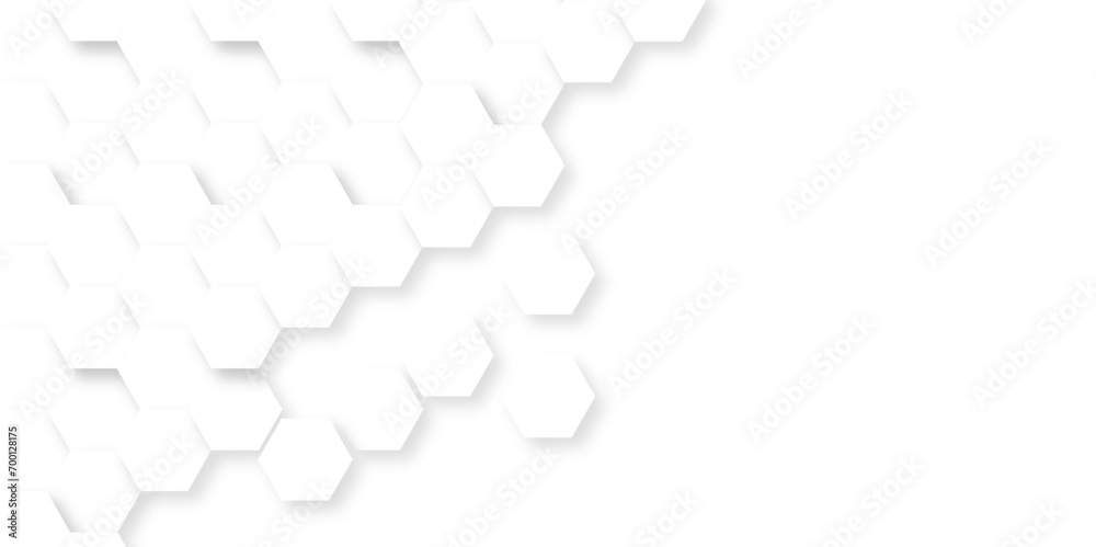 Obraz premium Background white hexagons. Abstract background with lines. white texture background. hexagon abstract background. Surface polygon pattern with glowing hexagon paper texture and futuristic business.