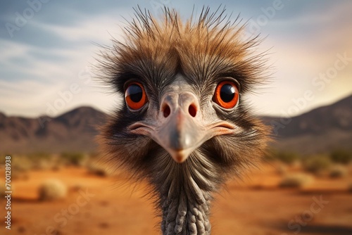 ostrich head close up photo