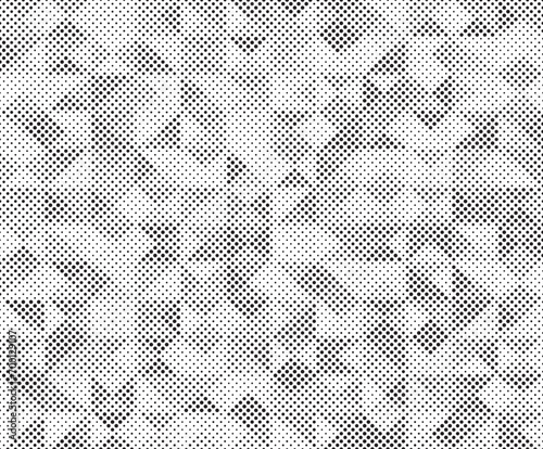 Halftone vector background. Monochrome halftone pattern. Abstract geometric dots background. Pop Art comic gradient black white texture. Design for presentation banner, poster, flyer, business card.	