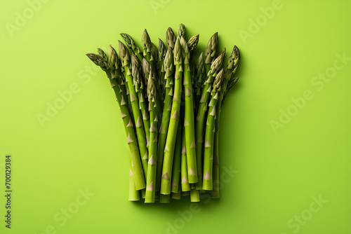 Close-up of a sprig of green asparagus , generative AI