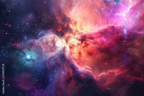 Colorful space galaxy cloud nebula.