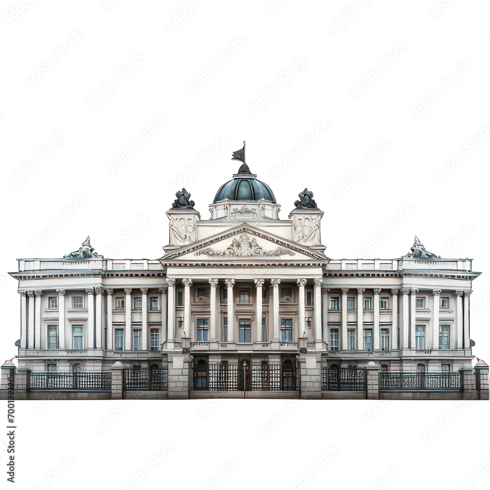 Government building isolated on white created with Generative AI