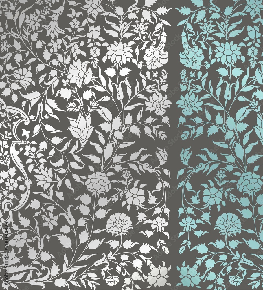 Obraz premium wedding card design, traditional paisley floral pattern , royal India 