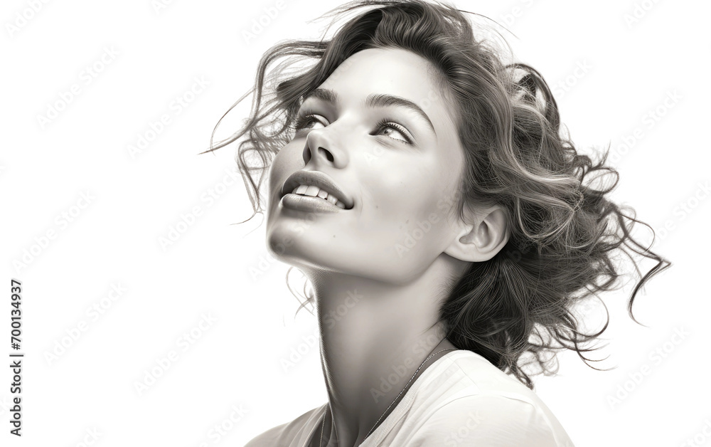 Girl's Thoughtful Eyes On Isolated Background Girl's Thoughtful Eyes On Isolated Background