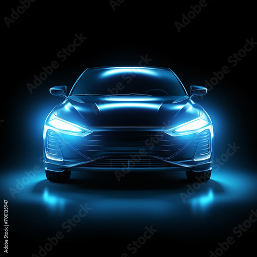 bmw i8 concept car with blue lights