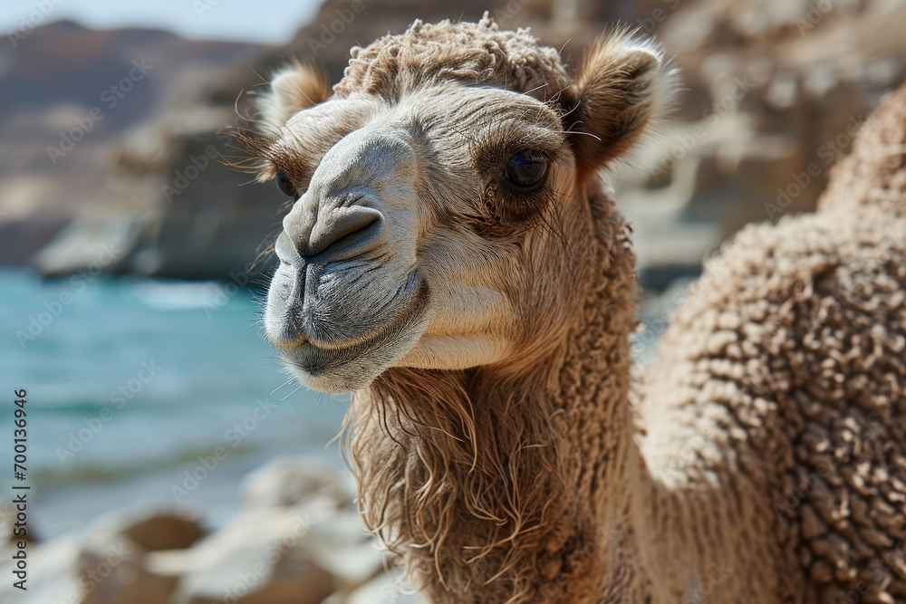 Fototapeta premium Camel desert Wildlife Photography, generated with AI