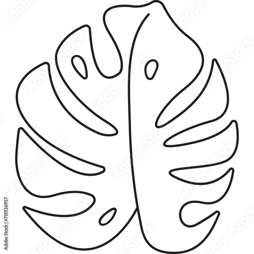 Monstera Leaf Line Art Decoration