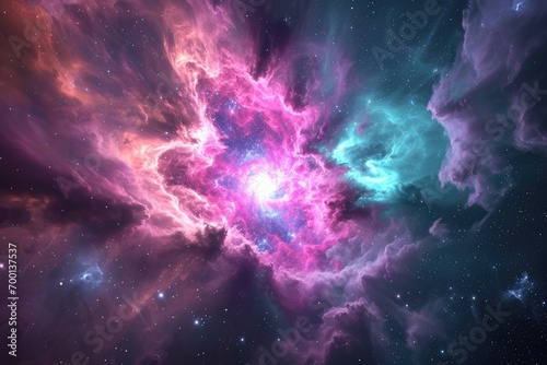 Supernova in explosion of colors, space art, generated with AI