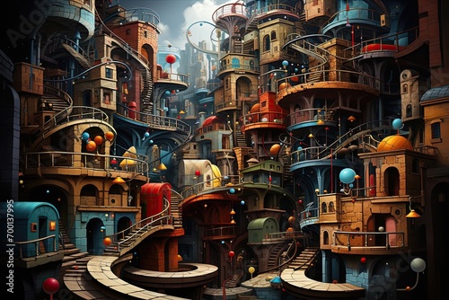 abstract buildings generative AI