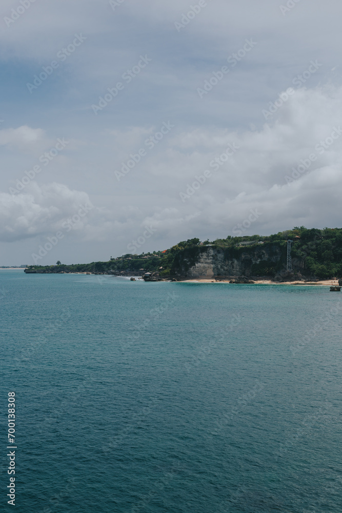Beautiful shore of the island against the background of the ocean Beautiful shore of the island against the background of the ocean