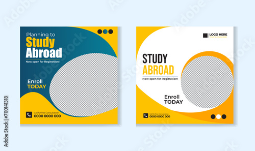 Study Abroad Social Media Post design template