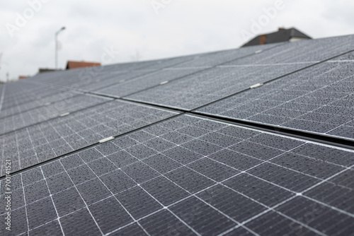 Close up of a solar power panels. Solar power plant. Renewable energy. Sustainable resources 