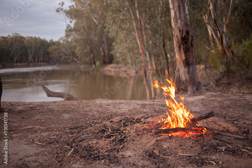 Wallpaper Mural Campfire next to the Murray River in Victoria, Australia Torontodigital.ca