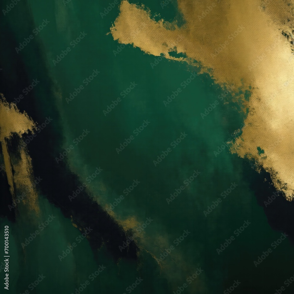 Dark Green and gold painting Abstract background Dark Green and gold painting Abstract background
