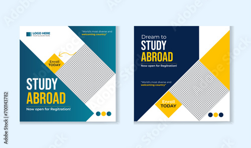 Study Abroad Social Media Post design template