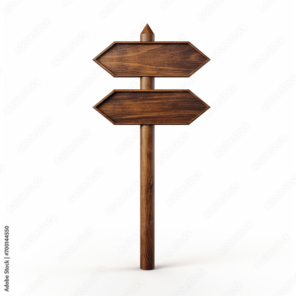 Blank Wooden Arrow Sign or Road Signpost on White Background
Blank Wooden Arrow Sign or Road Signpost on White Background