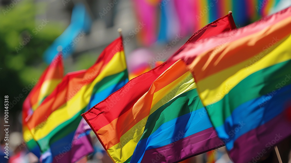 Fototapeta premium LGBTQ flags waving