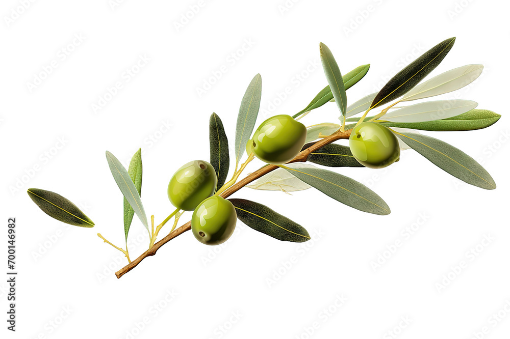 Green olives on big branch. Watercolor ripe fruits with leaves. Realistic botanical painting with fresh olives. Hand drawn isolated on a Transparent background. Generative AI Green olives on big branch. Watercolor ripe fruits with leaves. Realistic botanical painting with fresh olives. Hand drawn isolated on a Transparent background. Generative AI