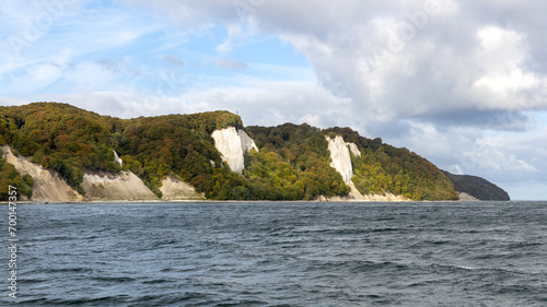 chalk cliffs on the german island rügen, ruegen called with the german name Königsstuhl stubbenkammer, translation: king's chair, near the town Lohme, Germany